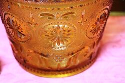 Lovely Quality Art Deco Amber Glass Ice Bucket 