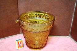 Lovely Quality Art Deco Amber Glass Ice Bucket. 