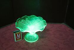 Lovely Small Vintage Uranium Glass Comport. #