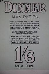 Maconochie Ration Dinner Meal Ad Card