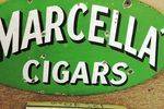 Marcella Cigars Double Sided Enamel Sign