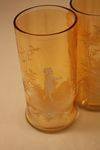Mary Gregory Set of 6 Amber Tumblers