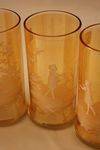 Mary Gregory Set of 6 Amber Tumblers