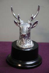 Stag Head Car Mascot Mounted on a Display Base