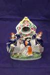 Mid 19th Century Staffordshire Group, Pocket Watch Holder.#