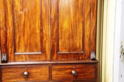 Mid Victorian Mahogany 2 Door 4 Drawer Linen Press 