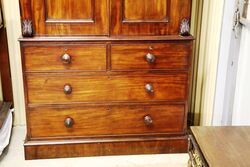 Mid Victorian Mahogany 2 Door 4 Drawer Linen Press 