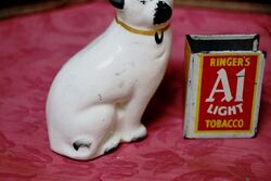 Miniature C19th Staffordshire Pair of Pug Dogs Figures  