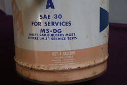 Mobiloil A SAE 30 MSDG 4 Gallons Motor Oil Drum 