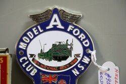 Model A Ford NSW Badge Bar Car Badge