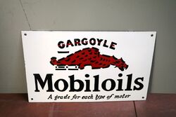 Modern Gargoyle Mobiloils Enamel Sign 