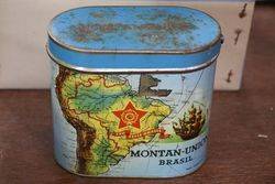 Montan-Union Brasil Vintage Blue and Gold Tobacco Tin