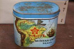 MontanUnion Brasil Vintage Blue and Gold Tobacco Tin