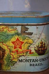 MontanUnion Brasil Vintage Blue and Gold Tobacco Tin