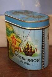 MontanUnion Brasil Vintage Blue and Gold Tobacco Tin