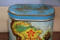 MontanUnion Brasil Vintage Blue and Gold Tobacco Tin