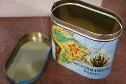 MontanUnion Brasil Vintage Blue and Gold Tobacco Tin