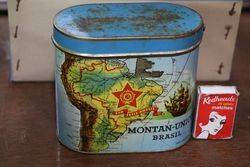 MontanUnion Brasil Vintage Blue and Gold Tobacco Tin