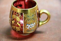 Moser Miniature Ruby and Gilt Tankard 