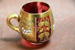 Moser Miniature Ruby and Gilt Tankard 