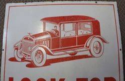 Motoring Car Pictorial Enamel Sign