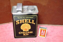 New  Old Stock Shell Black Tin Car Care Kit