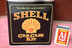 New  Old Stock Shell Black Tin Car Care Kit