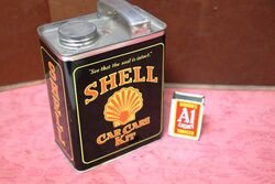 New  Old Stock Shell Black Tin Car Care Kit