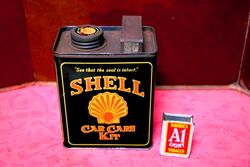 New  Old Stock Shell Black Tin Car Care Kit