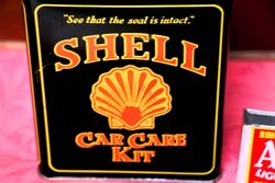 New  Old Stock Shell Black Tin Car Care Kit