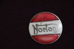 Norton Motorcycle White and Red Pin Badge British Motorbike