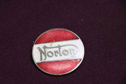 Norton Motorcycle White and Red Pin Badge British Motorbike