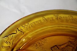 Nursery Rhyme Divided Sections Amber Glass Plate 