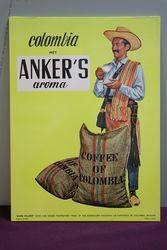 Original Colombia Anker's Aroma Coffee Advertising Card