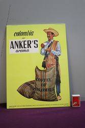 Original Colombia Ankerand39s Aroma Coffee Advertising Card