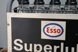 Original Esso Superlube GTD Double Sided 10 Bottle Oil Rack