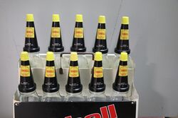Original Shell Super Motor Oil 10 Bottle Oil Rack