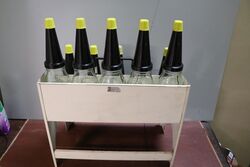 Original Shell Super Motor Oil 10 Bottle Oil Rack