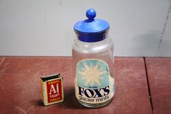 Original Vintage Fox's Glacier Mints Jar with Original Lid.