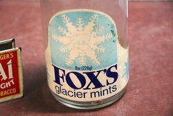 Original Vintage Foxand39s Glacier Mints Jar with Original Lid