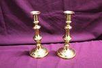 Pair Of Antique Brass Candlesticks 