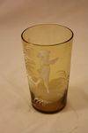 Pair of Amber Mary Gregory Tumblers C1900