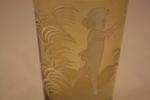 Pair of Amber Mary Gregory Tumblers C1900