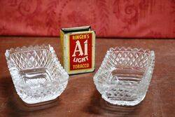 Pair of Antique Cut Glass Salts. #