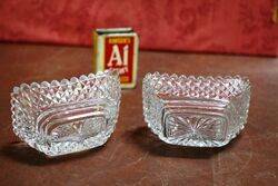 Pair of Antique Cut Glass Salts 