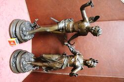 Pair of Antique Decorative Spelter Figures  