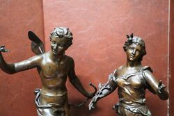 Pair of Antique Decorative Spelter Figures  