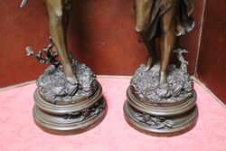 Pair of Antique Decorative Spelter Figures  