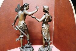 Pair of Antique Decorative Spelter Figures  