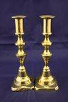 Pair of Early 19th century brass candlestick holders